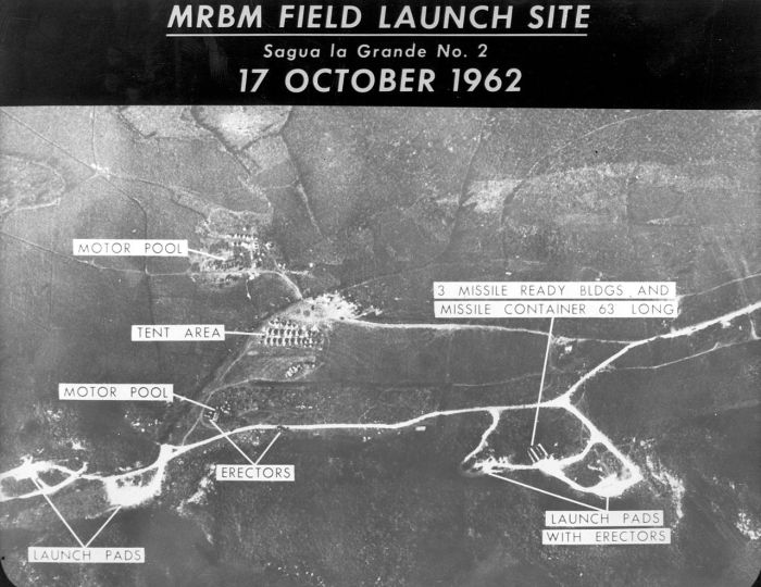 Luftbild vom 17. Oktober 1962 mit einer Raketenstellung